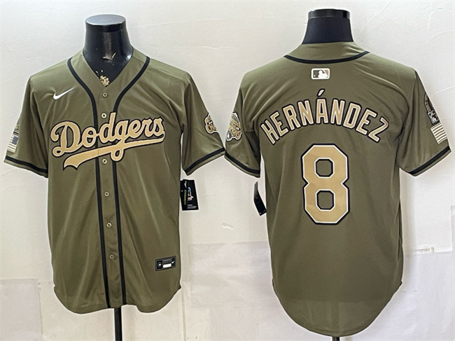 Men's Los Angeles Dodgers #8 Enrique Hernández Olive 2026 Armed Forces Day Stitched Baseball Jersey Men's Los Angeles Dodgers #8 Enrique Hernández Olive 2026 Armed Forces Day Stitched Baseball Jersey